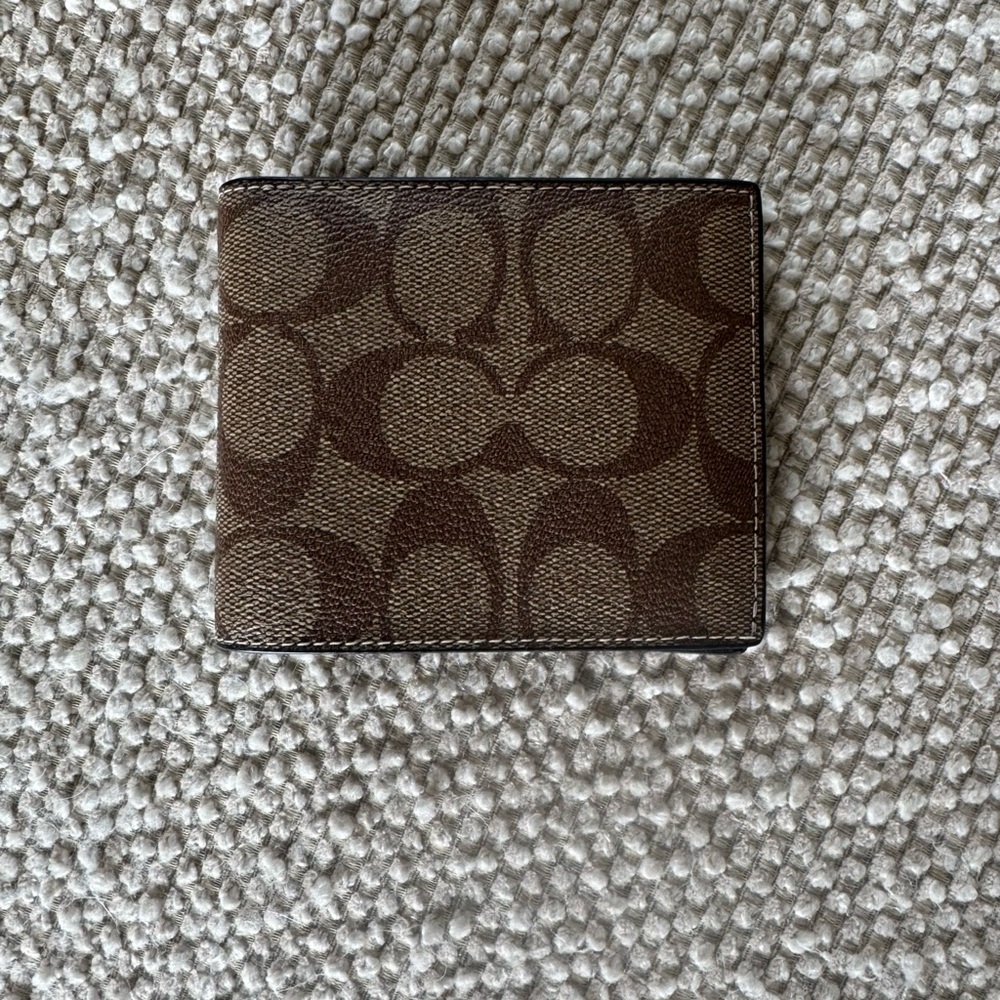 Coach Brown Signature Key & Card Holder